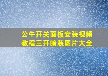 公牛开关面板安装视频教程三开暗装图片大全