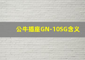 公牛插座GN-10SG含义