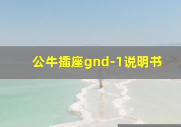 公牛插座gnd-1说明书