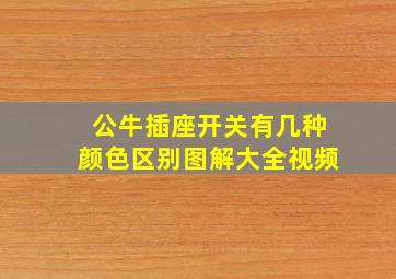 公牛插座开关有几种颜色区别图解大全视频