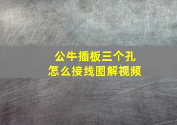 公牛插板三个孔怎么接线图解视频