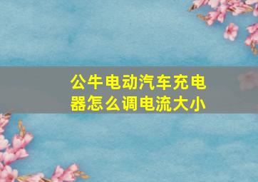 公牛电动汽车充电器怎么调电流大小