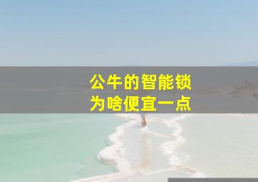 公牛的智能锁为啥便宜一点