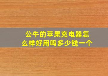 公牛的苹果充电器怎么样好用吗多少钱一个