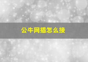 公牛网插怎么接