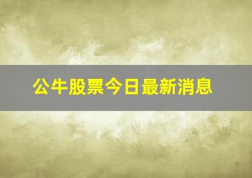 公牛股票今日最新消息