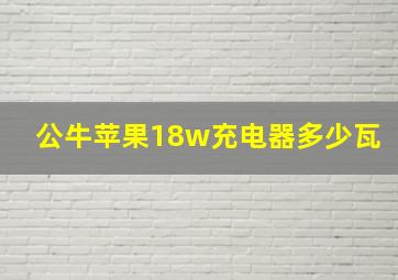 公牛苹果18w充电器多少瓦