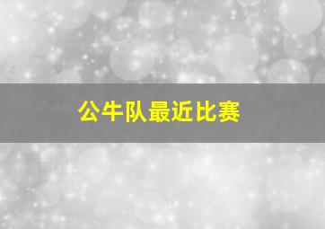 公牛队最近比赛