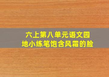 六上第八单元语文园地小练笔饱含风霜的脸