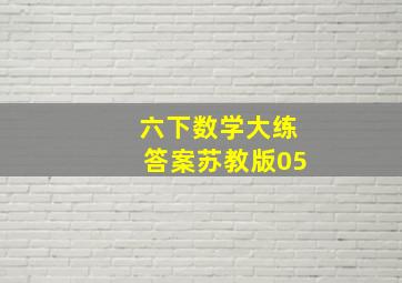 六下数学大练答案苏教版05