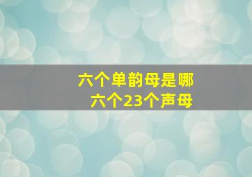 六个单韵母是哪六个23个声母