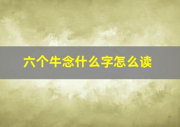 六个牛念什么字怎么读