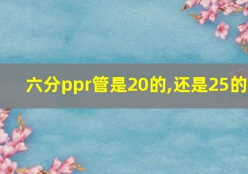 六分ppr管是20的,还是25的