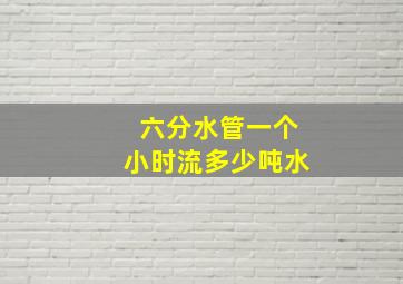 六分水管一个小时流多少吨水