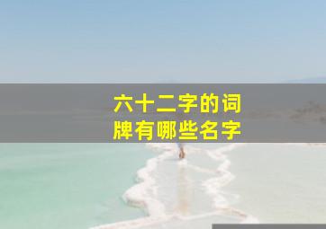 六十二字的词牌有哪些名字