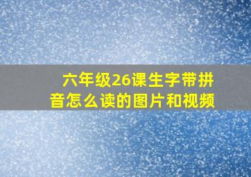 六年级26课生字带拼音怎么读的图片和视频