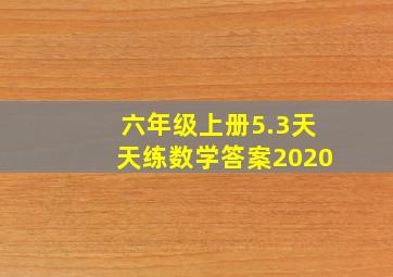 六年级上册5.3天天练数学答案2020