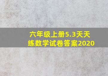 六年级上册5.3天天练数学试卷答案2020