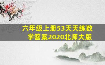 六年级上册53天天练数学答案2020北师大版