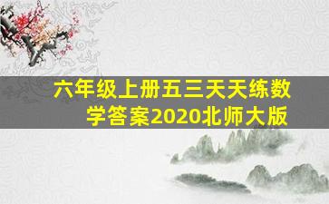 六年级上册五三天天练数学答案2020北师大版