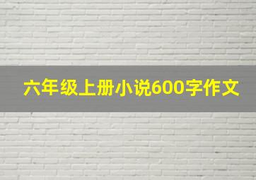 六年级上册小说600字作文