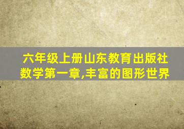 六年级上册山东教育出版社数学第一章,丰富的图形世界