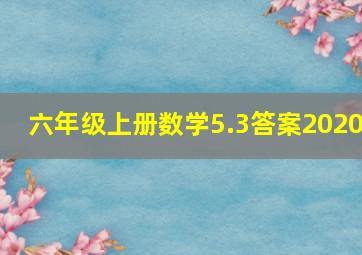 六年级上册数学5.3答案2020