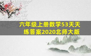 六年级上册数学53天天练答案2020北师大版