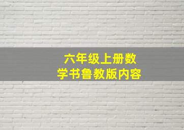 六年级上册数学书鲁教版内容