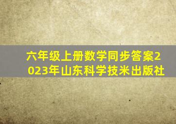 六年级上册数学同步答案2023年山东科学技米出版社