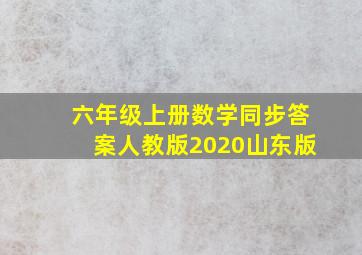 六年级上册数学同步答案人教版2020山东版