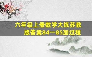 六年级上册数学大练苏教版答案84一85加过程