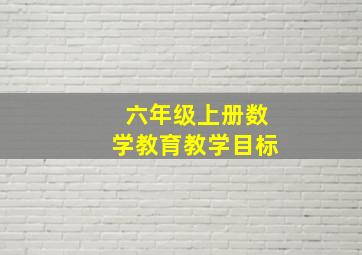 六年级上册数学教育教学目标