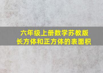 六年级上册数学苏教版长方体和正方体的表面积