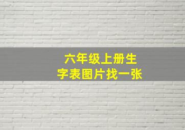 六年级上册生字表图片找一张