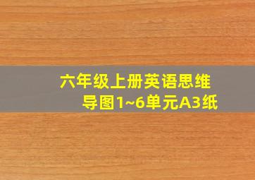 六年级上册英语思维导图1~6单元A3纸