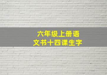 六年级上册语文书十四课生字