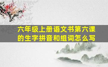 六年级上册语文书第六课的生字拼音和组词怎么写