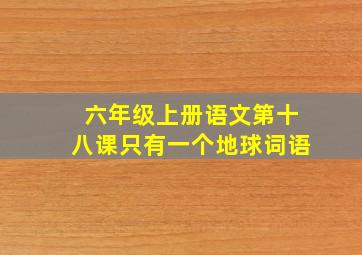 六年级上册语文第十八课只有一个地球词语