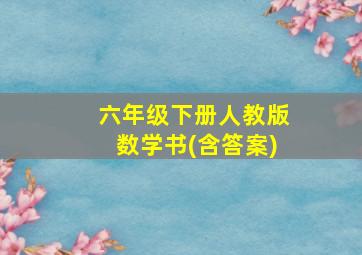 六年级下册人教版数学书(含答案)