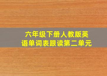 六年级下册人教版英语单词表跟读第二单元