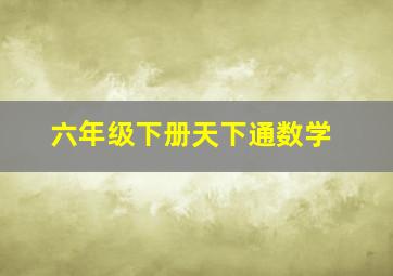 六年级下册天下通数学