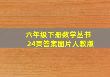 六年级下册数学丛书24页答案图片人教版