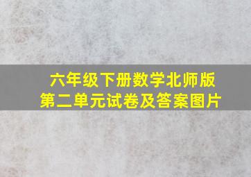 六年级下册数学北师版第二单元试卷及答案图片