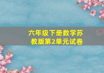 六年级下册数学苏教版第2单元试卷