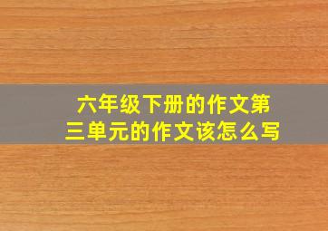 六年级下册的作文第三单元的作文该怎么写