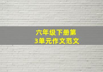 六年级下册第3单元作文范文