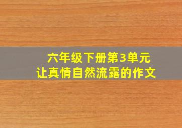 六年级下册第3单元让真情自然流露的作文