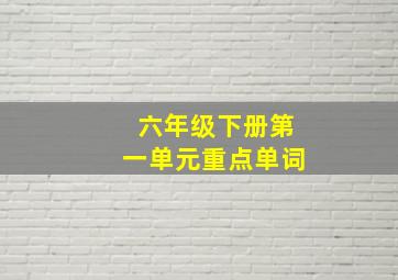 六年级下册第一单元重点单词