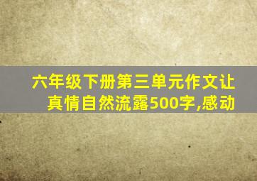 六年级下册第三单元作文让真情自然流露500字,感动